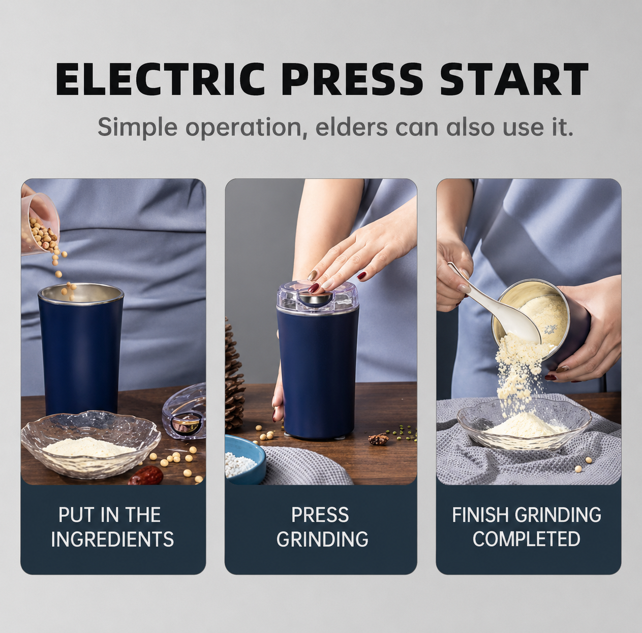 Sollvique mini electric coffee grinder