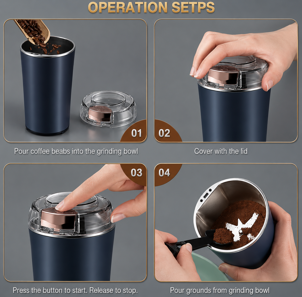 Sollvique mini electric coffee grinder